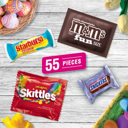 M&M'S Skittles Snickers & Starburst Easter Basket Variety Pack Bulk Bag Perspective: right
