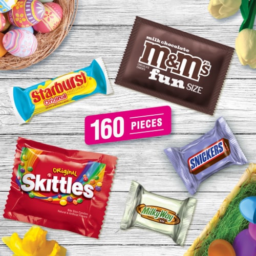 Skittles M&M'S Snickers Starburst & Milky Way Easter Candy Variety Pack Bulk Bag Perspective: right