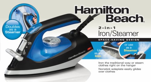 Hamilton Beach Flip Handle Iron and Steamer - Black/Blue/Gray Perspective: right
