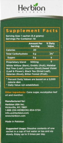 Herbion Respiratory Care Herbal Granules Sachets 10 Count Perspective: right