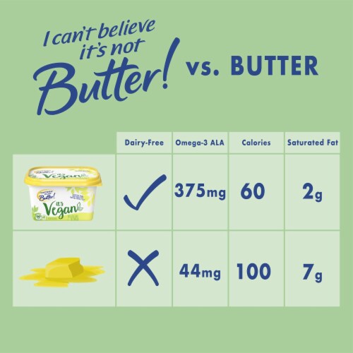 I Can’t Believe It’s Not Butter! Vegan Spread Perspective: right