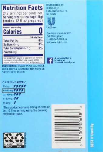 Lipton Southern Sweet Iced Tea Bags Perspective: right