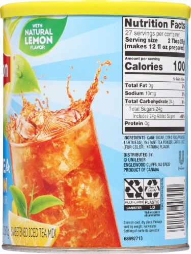 Lipton® Lemon Sweetened Iced Tea Mix Perspective: right