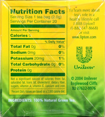 Lipton 100% Natural Green Tea Perspective: right