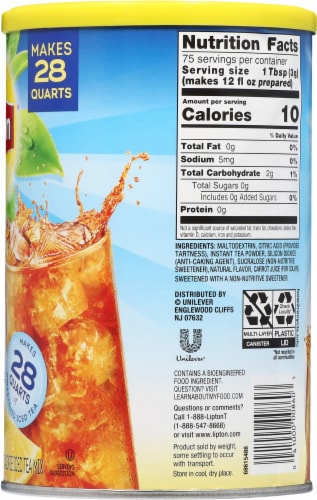 Lipton Lemon Zero Sugar Ice Tea Mix Perspective: right