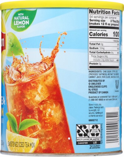 Lipton® Lemon Sweetened Iced Tea Mix Perspective: right