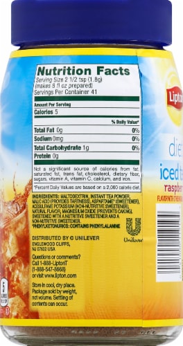 Lipton Raspberry Diet Iced Tea Mix Perspective: right