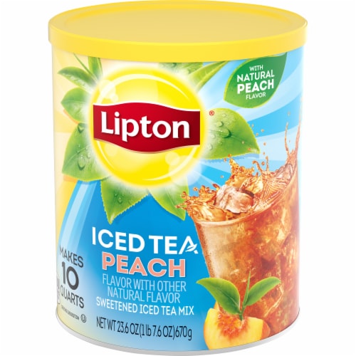 Lipton Peach Sweetened Iced Tea Mix Perspective: right