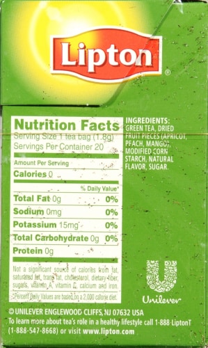 Lipton Pyramid Mandarin Orange Green Tea Perspective: right