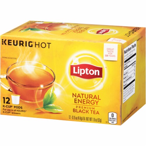Lipton Natural Energy Premium Black Tea K-Cup Pods, 12 ct / 0.15 oz
