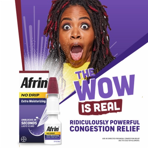 Afrin® No Drip Extra Moisturizing Nasal Congestion Releif Pump Mist Perspective: right