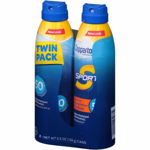 Coppertone Sport Water Resistant Sunscreen Lotion Spray SPF 50 Twin Pack 2 Count Perspective: right