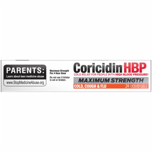 Coricidin® HBP Maximum Strength Cold Cough & Flu Liquid Gels Perspective: right