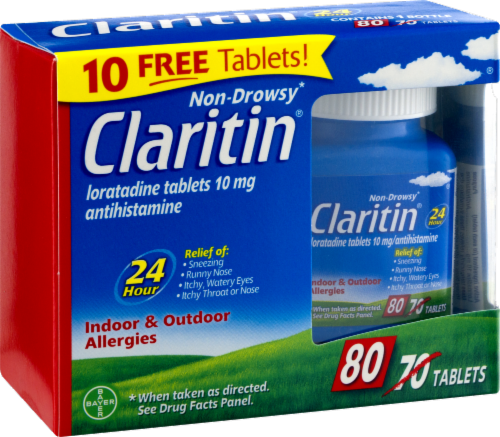 Claritin Allergy Relief Tablets Loratadine Perspective: right
