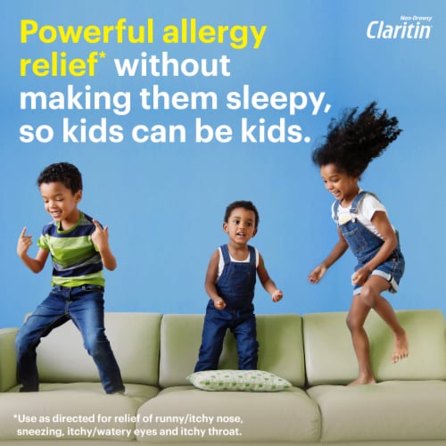 Children's Claritin 24 Hour Non-Drowsy Allergy Relief Grape Syrup Loratadine 5mg Perspective: right