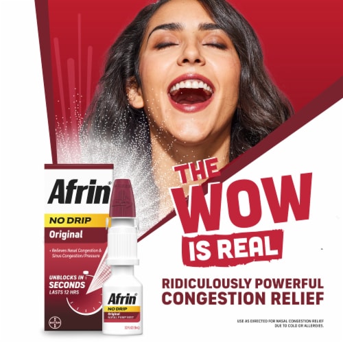 Afrin Congestion Relief NoDrip Pump Mist Oxymetazoline HCl Perspective: right