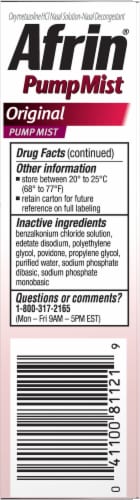 Afrin Congestion Relief Pump Mist Oxymetazoline HCl Perspective: right