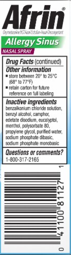 Afrin Allergy Sinus Congestion Relief Nasal Spray Oxymetazoline HCl Perspective: right