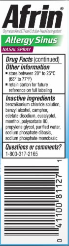 Afrin Allergy Sinus Congestion Relief Nasal Spray Oxymetazoline HCl Perspective: right