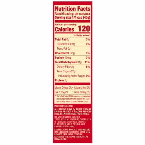 Sun-Maid® Natural California Raisins Perspective: right