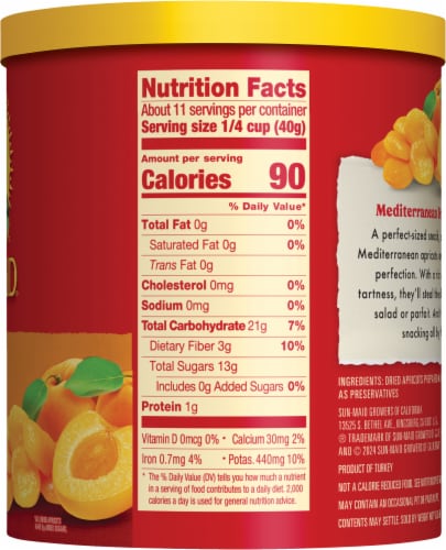 Sun-Maid® Mediterranean Pitted Dried Apricots Perspective: right