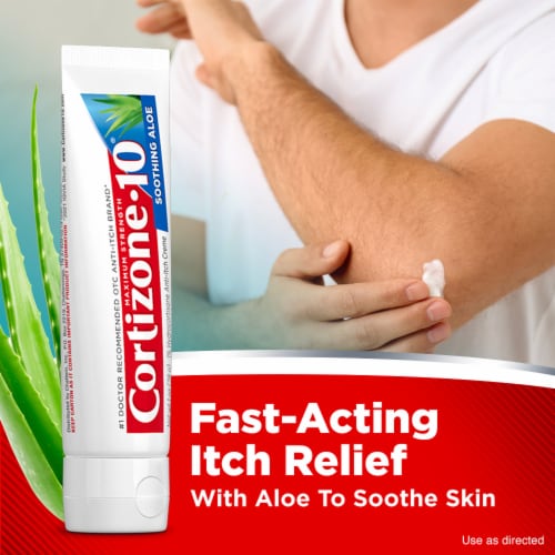 Cortizone 10 Maximum Strength Soothing Aloe Anti-Itch Cream 1% Hydrocortisone Perspective: right