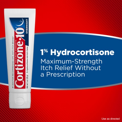 Cortizone 10 Maximum Strength Overnight Anti-Itch Cream 1% Hydrocortisone Perspective: right
