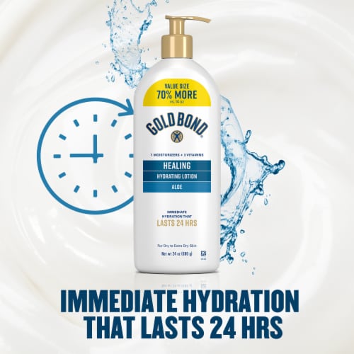 Gold Bond Healing Hydrating Lotion With Aloe Perspective: right