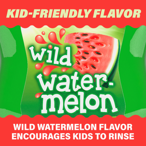 ACT Anticavity Fluoride Mouthwash for Kids Sugar & Alcohol Free Wild Watermelon Flavor Perspective: right