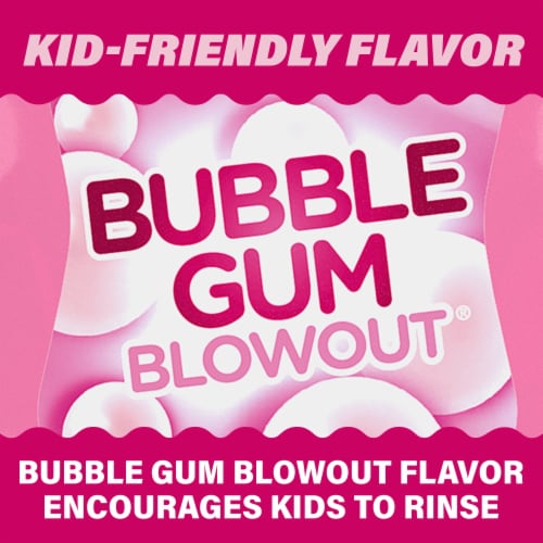 ACT Anticavity Fluoride Mouthwash for Kids Sugar & Alcohol Free Bubble Gum Blowout Flavor Perspective: right