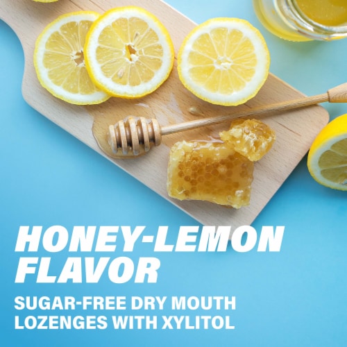 ACT Dry Mouth Sugar Free Honey-Lemon with Xylitol Lozenges Perspective: right