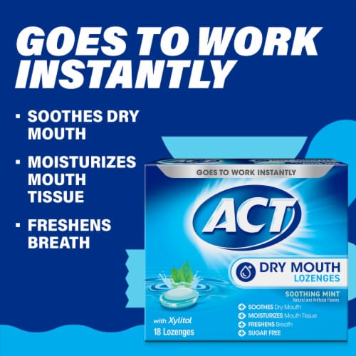 ACT Soothing Mint with Xylitol Dry Mouth Lozenges Perspective: right