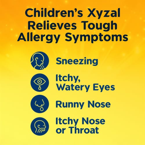 Xyzal Children's 24 Hour Grape Allergy And Sinus Antihistamine Levocetirizine Dihcl Perspective: right