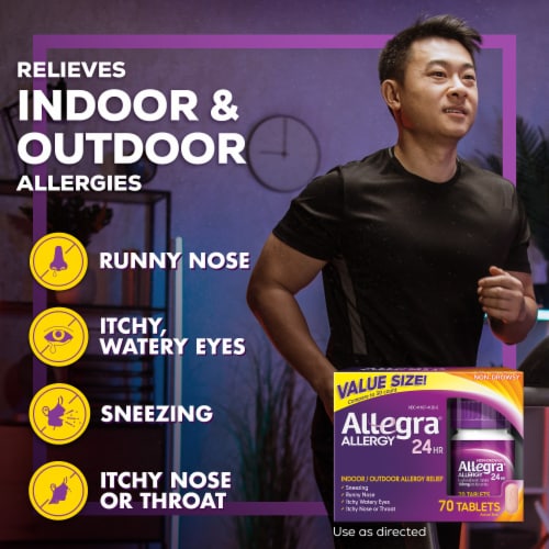 Allegra 24HR Non-Drowsy Antihistamine Tablets Perspective: right