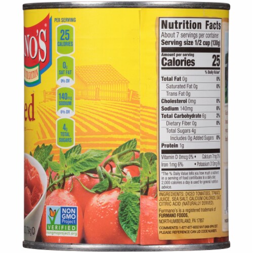Furmano's® Diced Tomato Perspective: right