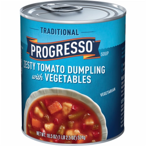 Progresso Traditional Zesty Tomato Dumpling with Vegetables Soup Perspective: right