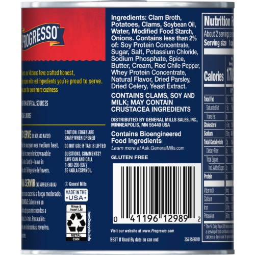 Progresso™ Spicy Gluten Free New England Clam Chowder Canned Soup Perspective: right