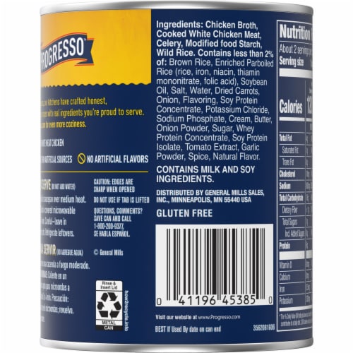 Progresso Rich & Hearty Creamy Roasted Chicken Wild Rice Soup Perspective: right