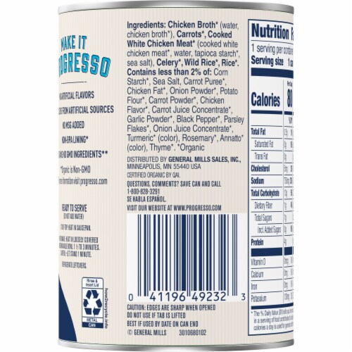 Progresso Organic Chicken Wild Rice Soup 14 Oz Harris Teeter