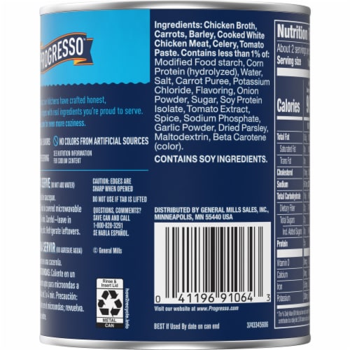 Progresso Traditional Chicken Barley Soup Perspective: right
