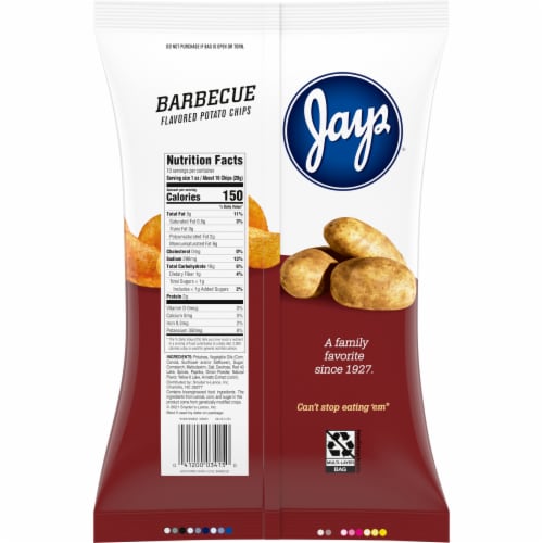 Jays® Potato Chips, BBQ, 10 Oz Bag Perspective: right