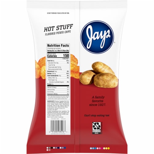 Jays® Potato Chips, Hot Stuff, 10 Oz Bag Perspective: right