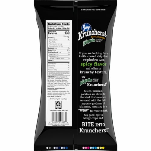 Krunchers!® Kettle Cooked Potato Chips, Jalapeño Flavored Chips, 8 Oz Bag Perspective: right