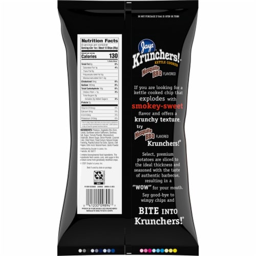 Krunchers!® Kettle Cooked Potato Chips, Mesquite BBQ, 8 Oz Bag Perspective: right