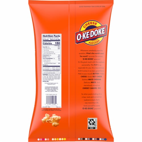 O-Ke-Doke® Cheese Flavored Popcorn Perspective: right