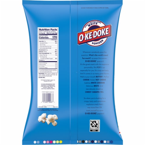 O-Ke-Doke Popcorn White Popcorn Perspective: right