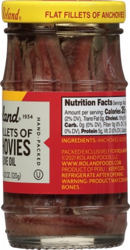 Roland Flat Fillets Anchovies in Olive Oil Perspective: right
