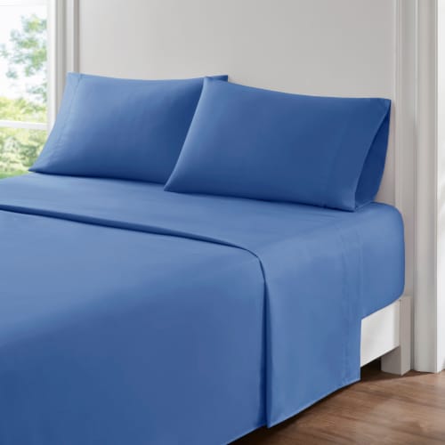 Everyday Living® Microfiber Sheet Set - 3 Piece - Dutch Blue Perspective: right