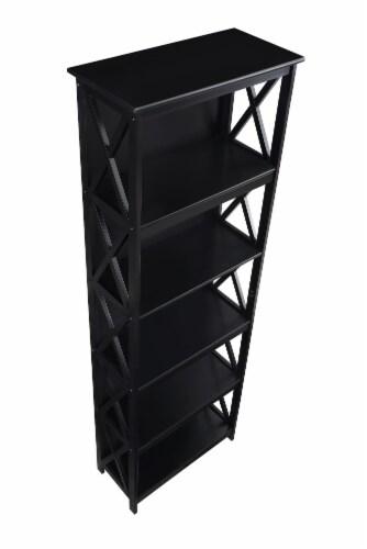 RITZ 6 Tier Bookcase - Black Perspective: right