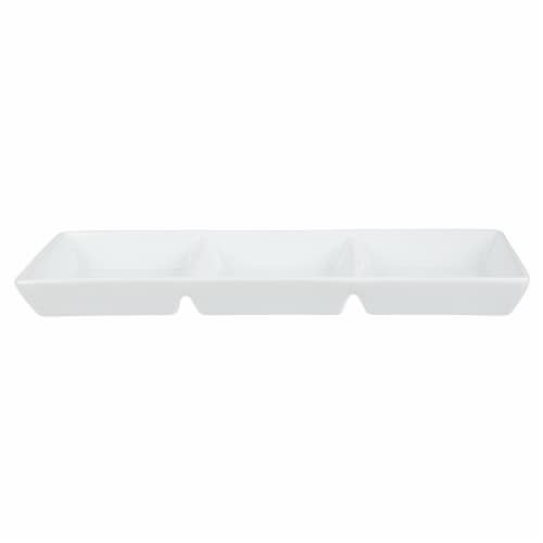 Dash of That™ Broadway 3-Section Divided Serving Tray - White Perspective: right